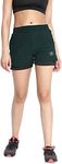 CHKOKKO Double Layered Sports Gym Workout Running Shorts for Women BottleGreen 5XL