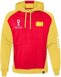 FIFA Sudadera Oficial de la Copa Mundial 2022 Capucha, Rojo/Amarillo, XL para Hombre