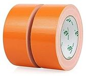 BOMEI PACK 2 Packs Orange Duct Tape 230mic thickness Reinforced Cloth Gaffer Tape 48mm x 30Y Waterproof for Pipeline duct Repairing,Heavy duty Sealing,Bundling,Strapping,labeling