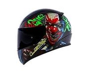 Full Face Motorbike Helmet Motorcycle Adult Rider Biker Sports Crash Helmet LS2 FF353 RAPID HAPPY DREAMS GLOW-IN-THE-DARK SCARY CLOWN + Dark Tinted Visor (L)