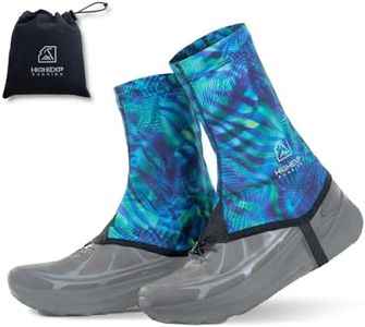 HIGH EXPERIENCE Trail Gaiters Running Low Shoes Ankle Boots Gators Breathable Sandproof Lightweight Adjustable Hiking for Women Men (Blue, Medium)