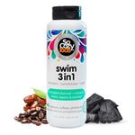 SoCozy Kids Swim 3-in-1 Shampoo, Conditioner & Body Wash - 3-in-1 Combo Pool Shampoo & Conditioner for Swimmers - Salt & Chlorine Removing Activated Charcoal for Toddler & Kids Hair After Swimming