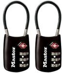 Master Lock Padlock, Set Your Own Combination TSA Locks for Luggage, Travel Zipper Lock with Cable Shackle is 1-3/16 in. Wide, Colors May Vary, 4688T, 2 Count (Pack of 1)