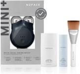 NuFACE MINI+ Microcurrent Facial Device Kit - FDA Cleared Face Sculpting & Skin Tightening Device to Contour, Lift & Tone + Microcurrent Gel Activator, Silk Crème & Applicator Brush - Midnight Black
