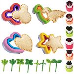 [18 PCS] Abruga Premium Sandwich Cookie Cutters and Sealer Set, Sandwich Maker, Vegetable Cutter and Fruit Stamps Mold with Mickey Dinosaur Star etc for Kids Lunch Bento Box & Food Supplement