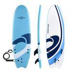 Osprey Foam Surfboard Soft Foamie Complete with Leash and Fins, Blue Logo, 6 ft