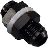 AC PERFORMANCE -10 an Aluminum Straight Fuel Cell Male Bulkhead Adapter Fitting Black