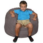 Comfy Sacks Kids Memory Foam Bean Bag Chair, Charcoal Micro Suede