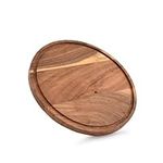 Indus Lifespace Round Acacia Wood Cutting Board with Juice Groove for Chopping and Serving Charcuterie, Vegetables & Fruits (25.4cm x 25.4cm x 1.91cm)