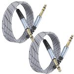 JOLGOO 1/4 Inch TRS Instrument Cable 2 M 2-Pack, 1/4 Guitar Cable, 6.35 Balanced Interconnect Line for Electric Guitar, Bass, Keyboard, Mixer, Amplifier, Speaker, Electric Mandolin, pro Audio