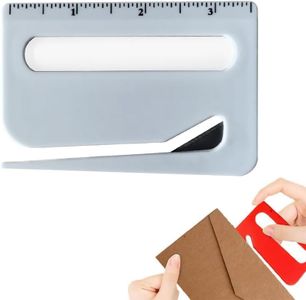 Envelope Opener, New Letter Opener Envelope Slitter, Letter Opener with Concealed Blade, Package Opener Tool with Scale, Magnifying Glass, Envelope Opener for Office (White)