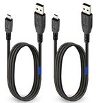 T-Power 2 x pcs Micro-USB to USB Cable Compatible with Anker Astro E3 E4 E5 Mini Slim2 Slim3 Astro2 2nd Generation Astro 3 SlimTalk,Trent iTorch IMP52D CarbonPak PowerBot External Battery Pack