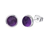 Amethyst Earrings Sterling Silver Gemstone Post Earrings Amethyst Jewelry Giftf for Women