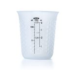 OXO Good Grips Mini Squeeze & Pour Silicone Measuring Cup with Stay-Cool Pattern, Clear