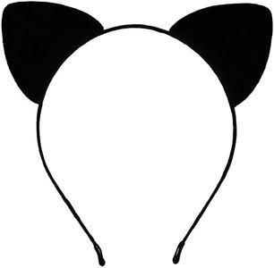 Bonnie Z. Leonardo Black Cat Ears Headband Furry Padded Catwomen Headbands Cat Black-F