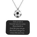 ENSIANTH Soccer Necklace Soccer Player Gifts Soccer Ball Necklace Pendant Jewelry Gifts for Soccer Lovers Soccer Team Gift (Soccer nc-box)