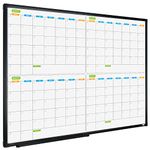 JILoffice Magnetic Dry Erase Calendar Whiteboard, 4 Month White Board Planner 36 X 24 Inch, Black Aluminum Frame Wall Mounted Board for Office Home and School