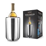 FINAL Touch Stainless Steel Wine Chiller with Removable Gel Freezer Packs, Stainless Steel Wine Cooler with Removable Gel Ice Packs