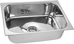 rigwell lifetime 304 Grade Stainless Steel Gloss Polished Single Bowl Kitchen Sink - Chrome, 24" x 18" x 9"