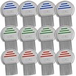 Lice Comb - (Pack of 12) Head Lice Treatment that's Individually Packaged Professional Stainless Steel Louse and Nit Combs Removes Eggs with Rounded Tips for Comfort