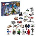 LEGO Star Wars Advent Calendar 2024 for Kids, Features 18 Collectible Mini Build Toys and 6 Character Minifigures, Christmas Holiday Gift Idea for 6 Plus Year Old Boys, Girls and Fans 75395