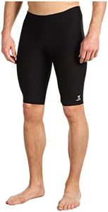 TYR Men's Durafast Elite Solid Jammer Swim Suit (Black, 30)