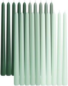 Viyffo Taper Candles 12 Inch Green Set of 20 Unscented, Dripless, Smokeless Long Tall Tapered Candlesticks Wedding Home Decor Dinner-Natural Color Series