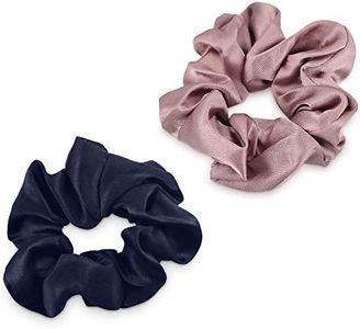 Navaris Elastico Capelli Vera Seta 16mm - Set 2x Elastici Scrunchie Coda Cavallo Chignon Treccia - Fasce Elastiche Pettinature Donna - Blu & Rosa