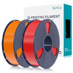 SUNLU 3D Printer Filament PLA Plus 1.75mm 2KG, SUNLU Neatly Wound PLA Filament 1.75mm PRO, PLA+ Filament for Most FDM 3D Printer, Dimensional Accuracy +/- 0.02 mm, 1 kg Spool, 2 Packs, Red+Orange