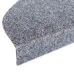 casa pura Stair Carpet Pads - Stair Treads | Adhesive Stair Pads | Non-Slip Stair Covers | Durable Polypropylene edging | Grey, 15 Piece Set (23 x 65 cm)