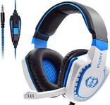 Anivia Computer Over Ear Headphones Wired with Microphone - 3.5mm Stereo Gaming Headset with Bass, Surround Sound, Noise Isolating, Volume Control for Multi-Platforms