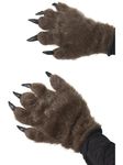 Smiffys Hairy Monster/Animal Hands, Brown , Halloween Fancy Dress Accessory, Animal Dress Up Accessories