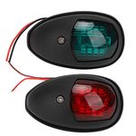 Keenso Yacht Navigation Lamp, Yacht Navigation Light Shipping Signal Lamp 10‑30V LED Navigation Lamp Marine Anchor Light Boat Red Green (Black)