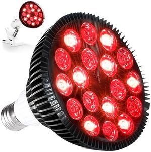 LifePro InfraGlow NIR & Red Light Therapy Lamp - Infrared Red Light Therapy Bulb with 18 LEDs & Clip-On Lamp - at-Home Red Light Therapy for Body