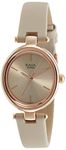 Titan Women's Analog Rose Gold Dial Beige Band Leather Watch