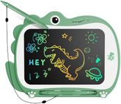 Genialba 8.5 inch Dinosaur LCD Drawing Tablet for Kids Colorful Screen Writing Board Toddler Toys Learning Educational Stocking Fillers Kids Gifts Drawing Pad for 2 3 4 5 6 Year Old Boys Girls(Green)