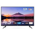 Cello C43RTS 43inch Smart TV 4K Ultra HD LED, Made in UK, FREEVIEW DVB-T2 HD: Prime Video, Netflix, YouTube, Disney+ & Catch Up TV Apps, 3x HDMI 43 inch Smart WiFi 4k TV in Black