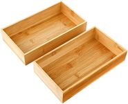 CHENGU 2 Pcs Bamboo Bathroom Trays 