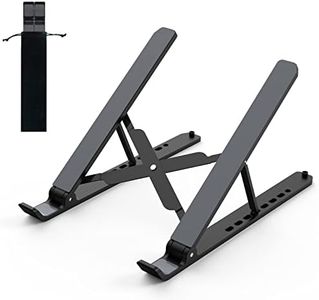 Laptop Stand for Desk, Adjustable Laptop Riser ABS+Silicone Foldable Portable Laptop Holder, Ventilated Cooling Notebook Stand for MacBook Pro Air, Lenovo, Dell, HP, More 10-15.6” Laptops,Tablet-Black