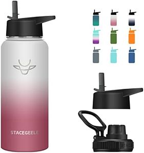 STACEGEELE Insulated Vacuum Water Bottle with Spout Lid & Screw on Top | Stainless Steel Flask Leak Proof Lightweight Eco Friendly 18oz / 24oz / 32 oz / 40oz(40oz Garnet)