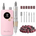 MelodySusie Portable Nail Drill 30000 RPM,Professional Rechargeable Electric Nail File,SC320F Cordless Nail E File for Acrylic Nails Gel Polishing Removing,Efile Nail Kit for Manicure Salon Home,Pink