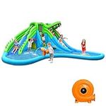 Costzon Inflatable Water Slide, Mega Waterslide Park for Kids Backyard Family Fun with Double Slide, 780w Blower, Climbing, Blow up Water Slides Inflatables for Kids and Adults Outdoor Party Gifts