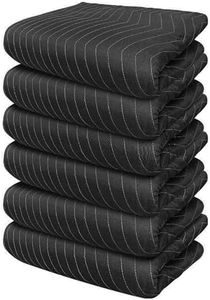 JourneyO 6 Heavy-Duty Moving & Packing Blankets - Ultra Thick Pro - 80" x 72" (65 lb/dz Weight) - Professional Quilted Shipping Furniture Pads (6 Heavy Duty 65 lbs/Dozen)
