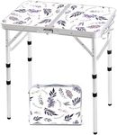 Yriuat Folding Camping Table 2ft Portable Pinic Table Adjustable Height Table Small Card Table Aluminum Foldable Lightweight with Carry Handle for Outdoor Indoor Hiking Camp BBQ Beach (Misty Lilac)