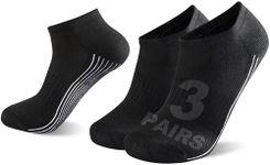 Sunew Bamboo Socks, Unisex Indoor Home Training Short Casual Soft Athletic Bamboo Fiber Socks for Running Hiking Black L 3 Pairs