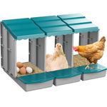 Nesting Boxes for Chicken Coop, Chicken Laying Boxes with Egg Collection & Perch for Easy Picking Protecting Eggs, Nesting Boxes for Laying Eggs with 3 Compartments