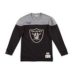 Mitchell & Ness Oakland Raiders NFL Team Inspired Throwback Long Sleeve Jersey Sweatshirt (Small)