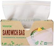 100% Compostable Plant-Based Ziplock Bags - 50 Food Grade Sandwich Bags- Reusable, Leak-Proof, and Odour-Proof-Eco-Friendly and Non-Toxic- Suitable for Fridge and Freezer Storage