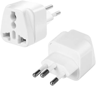 Herfair 2PCS UK to Swiss Earthed Compact Travel Adaptor (White)