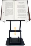 Dr. Shtaygen Reading Stand Book Holder for Desk, Counter, Table - Ergonomic Adjustable Height to 17.8", Lightweight Aluminum & Oak, Strong & Stable, Spacious 13" x 8.7" Platform for Tablet, Laptop